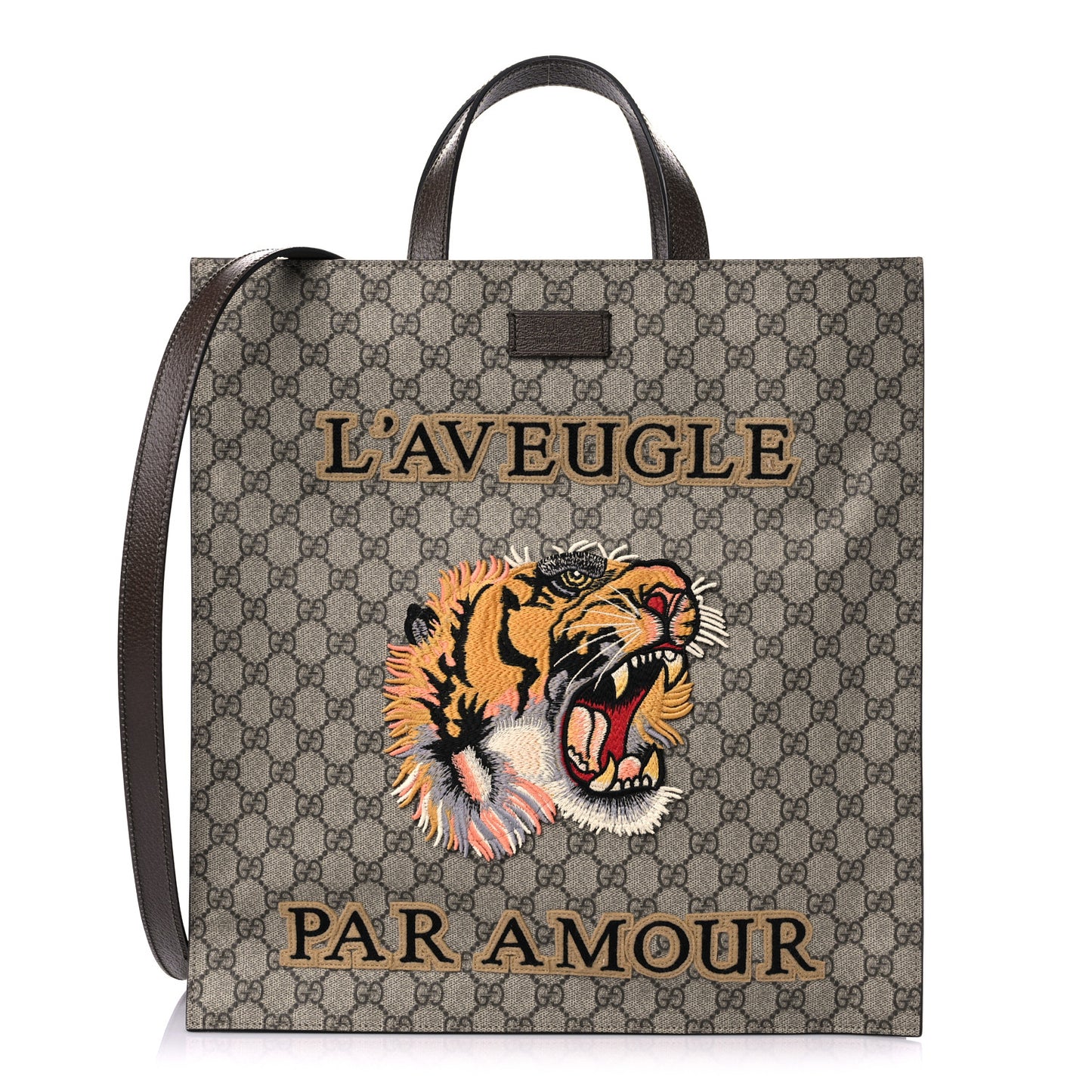 GG Supreme Monogram L'Aveugle Par Amour Print Vertical Tote