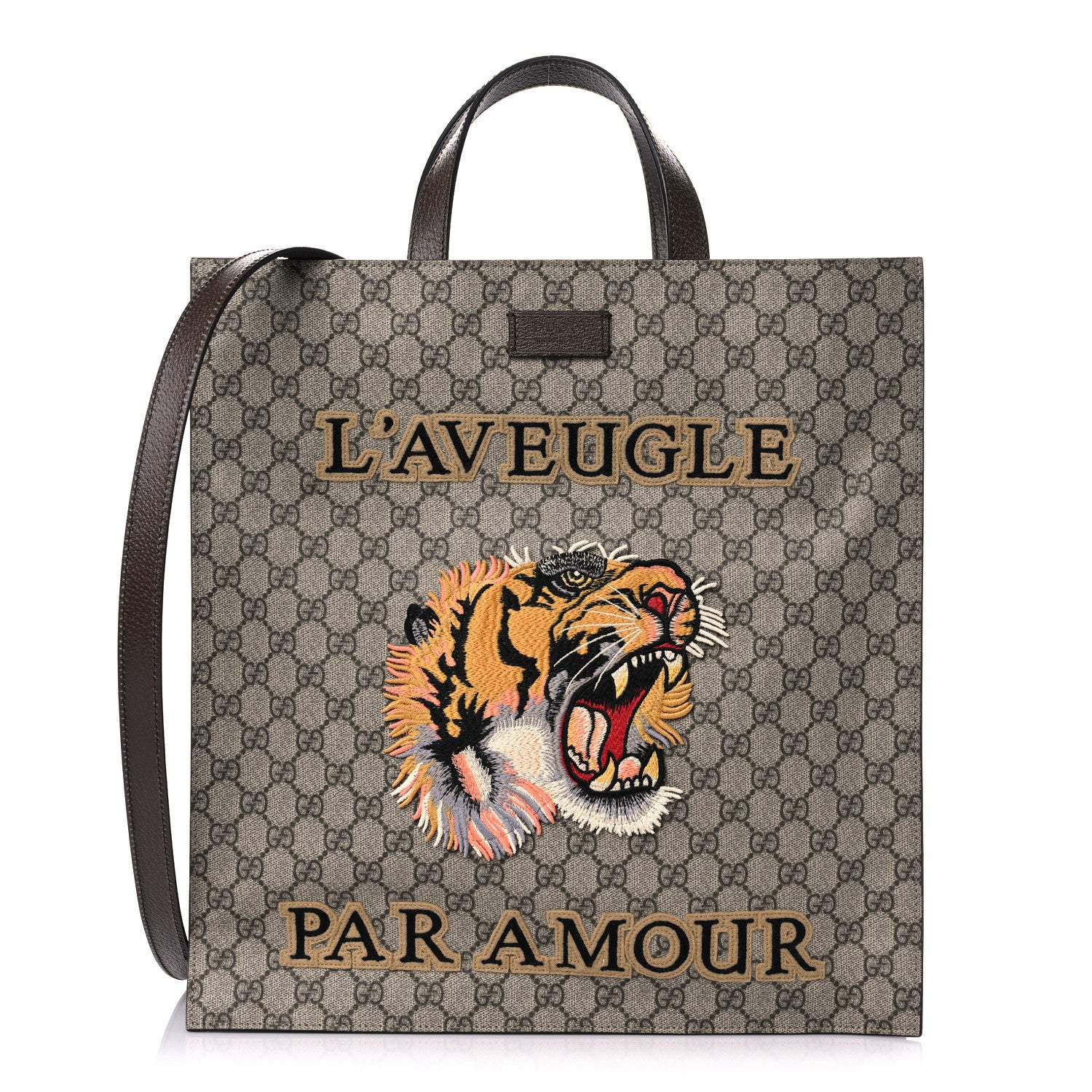 Gucci GG Supreme Monogram L'Aveugle Par Amour Print Vertical Tote 1 of 14