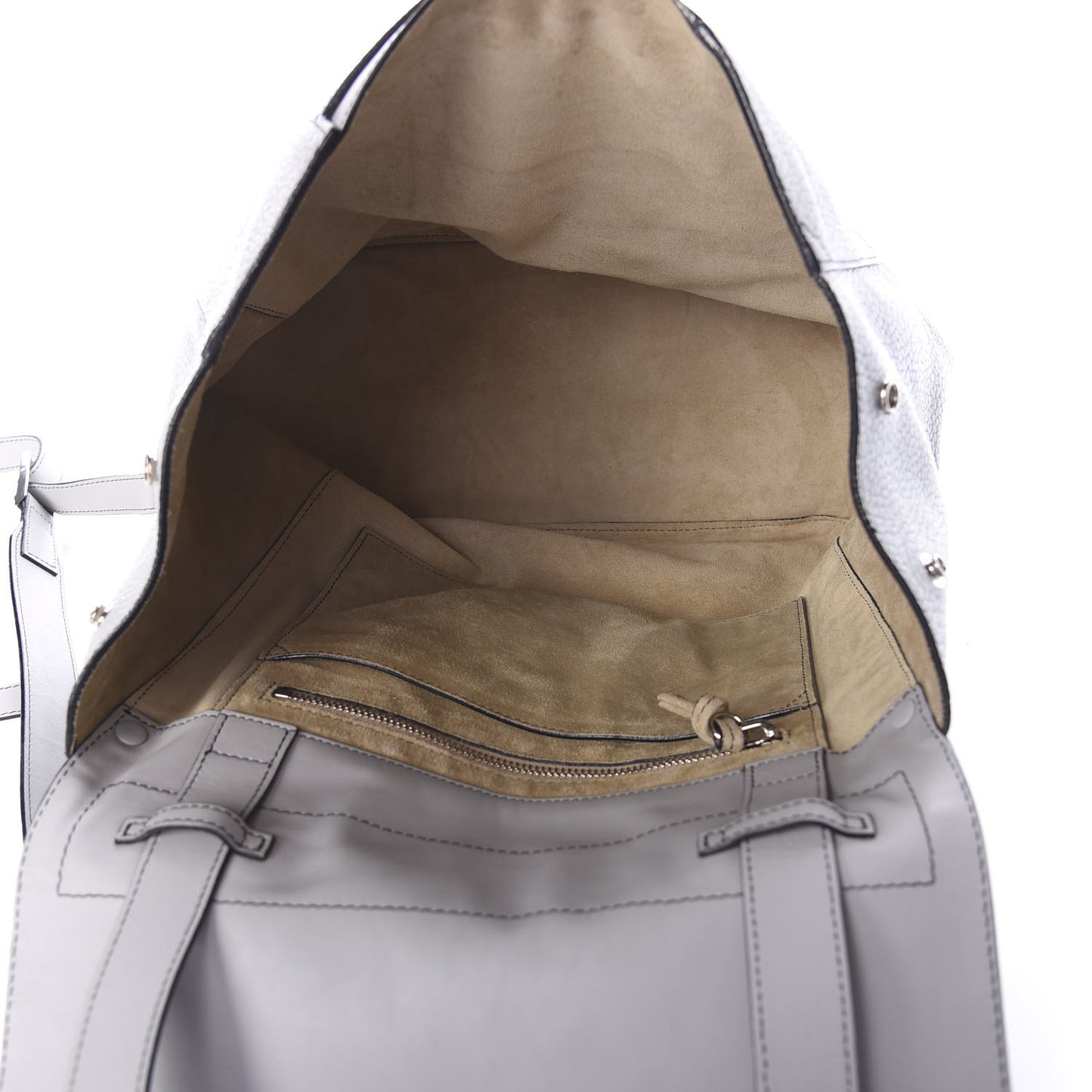 Pebbled Calfskin Small PS Courier Backpack Heather Grey