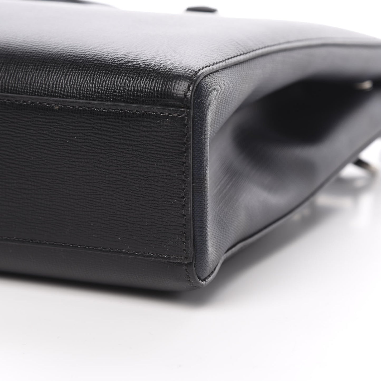 Textured Calfskin Bermondsey Business Briefcase Black