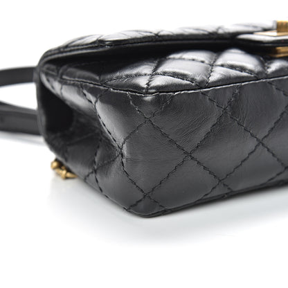 Chanel Aged Calfskin Quilted 2.55 Reissue Chain Waist Bag Black 8 of 10