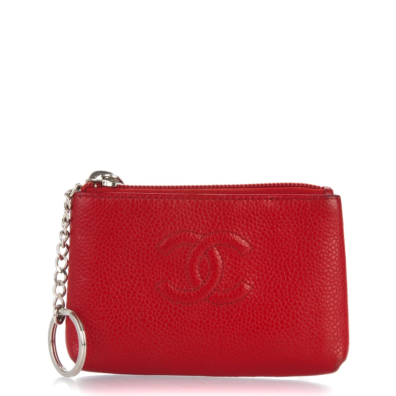 Chanel Caviar Timeless CC Key Holder Red 1 of 8