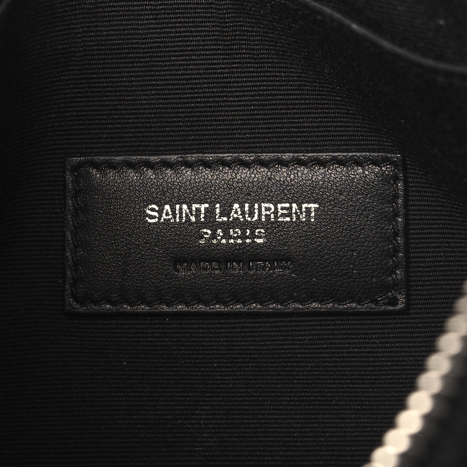 Saint Laurent Grain De Poudre Chevron Monogram Bill Pouch Black 6 of 8