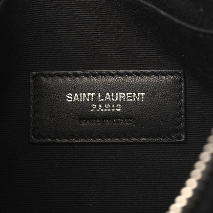 Saint Laurent Grain De Poudre Chevron Monogram Bill Pouch Black 6 of 8