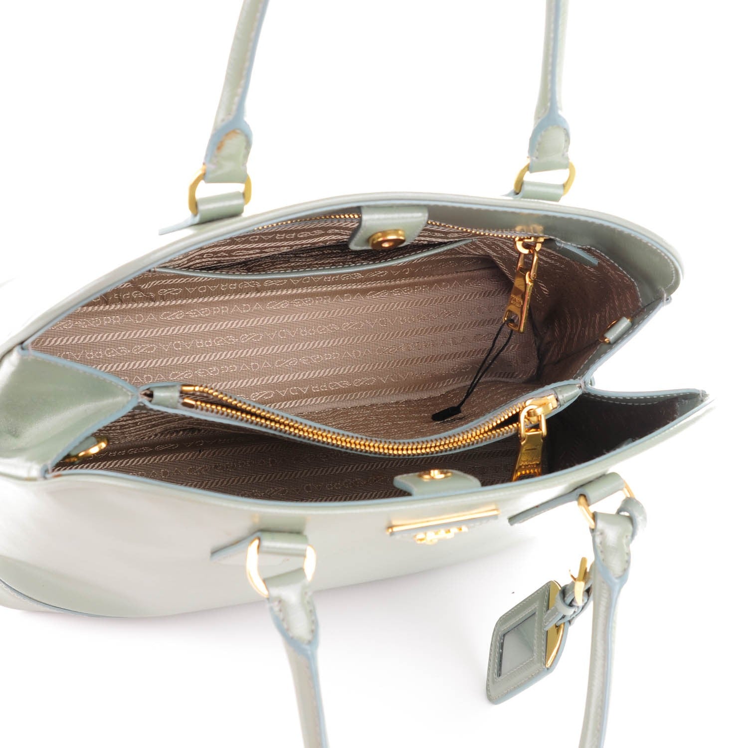 Prada Saffiano Vernice Open Promenade Tote Acquamarina 5 of 8