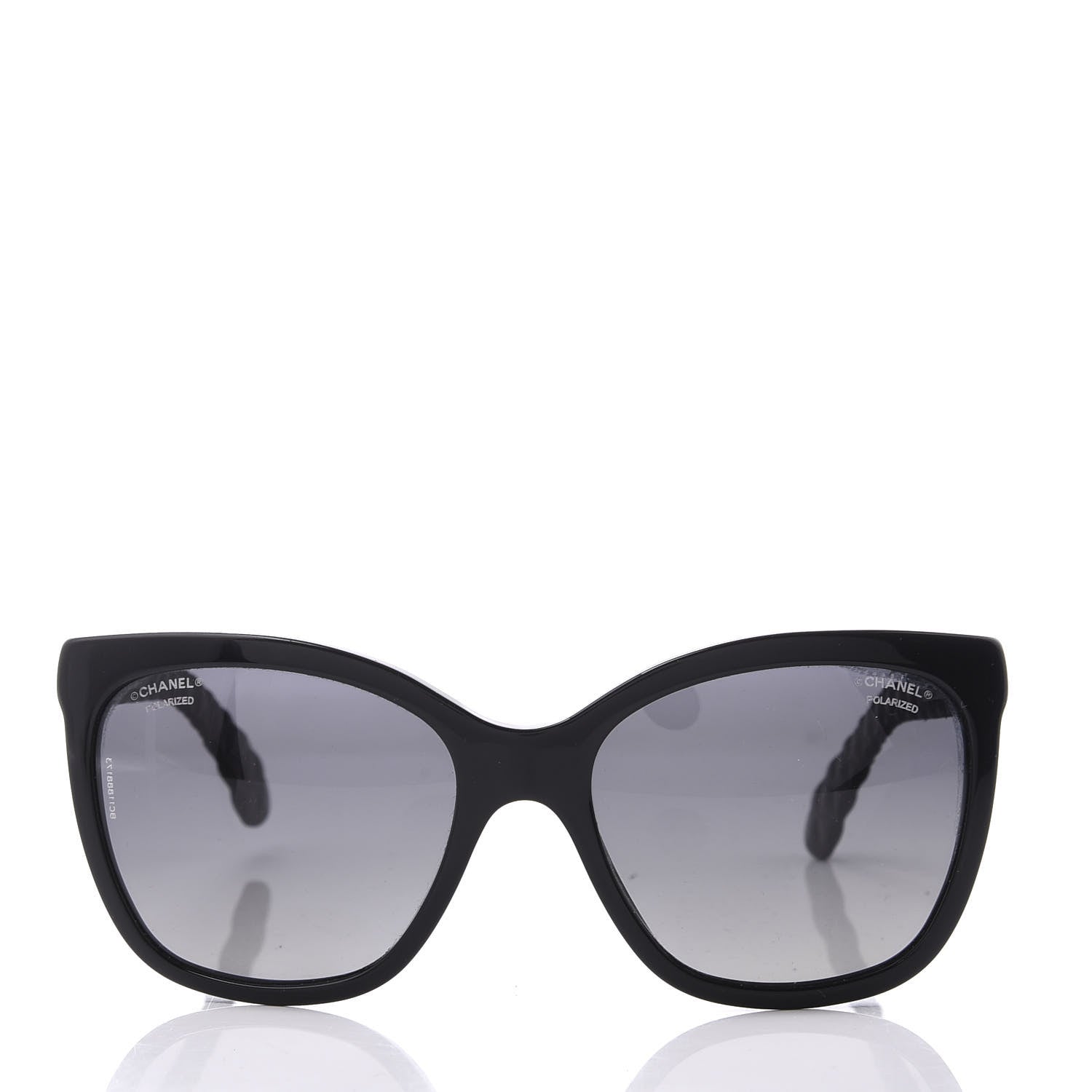 Chanel Acetate Quilted Polarized Butterfly CC Sunglasses 5288-Q Black 2 of 8
