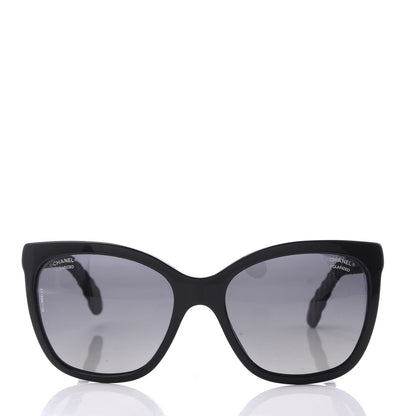 Chanel Acetate Quilted Polarized Butterfly CC Sunglasses 5288-Q Black 2 of 8