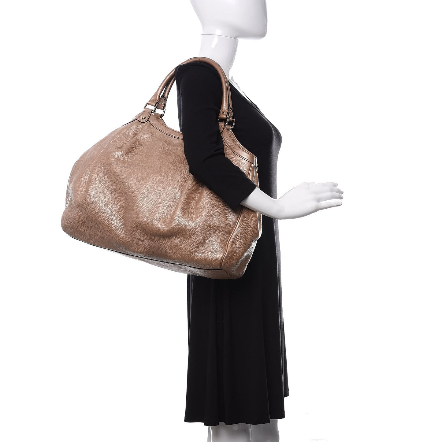 Metallic Cellarius Calfskin Large Sukey Tote Winter Rose