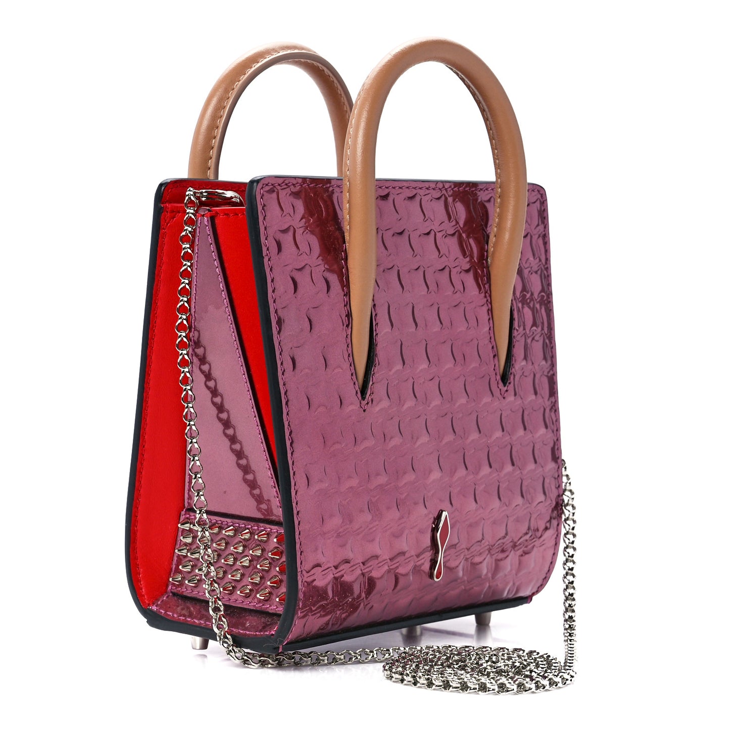 Calfskin Crystal Nano Paloma Rainbow