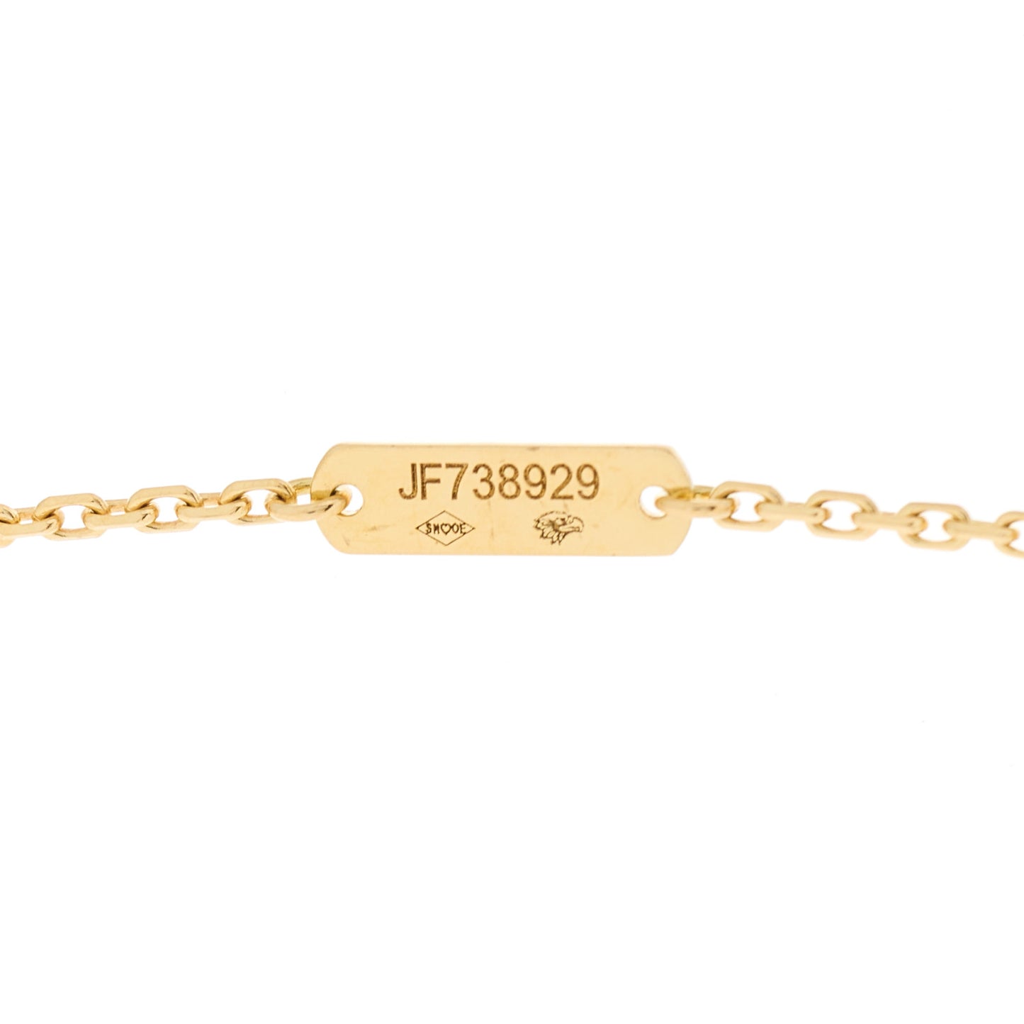18K Yellow Gold Mother of Pearl Vintage Alhambra Pendant Necklace