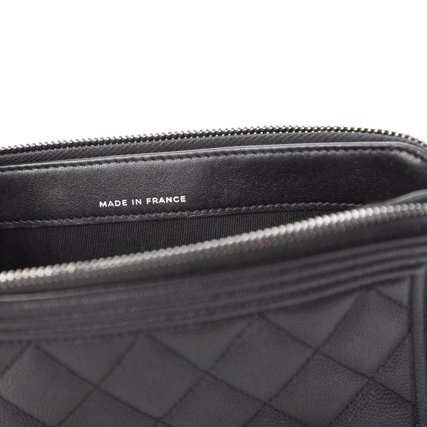 Caviar Quilted Small Boy Clutch With Chain Black