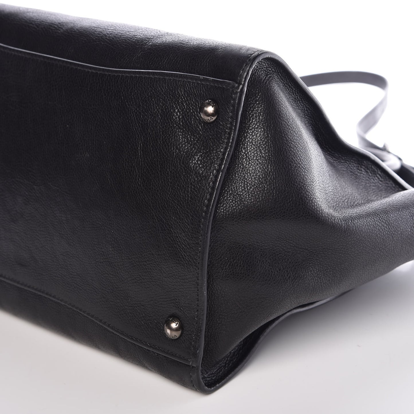 Glace Calf Twin Pocket Tote Black