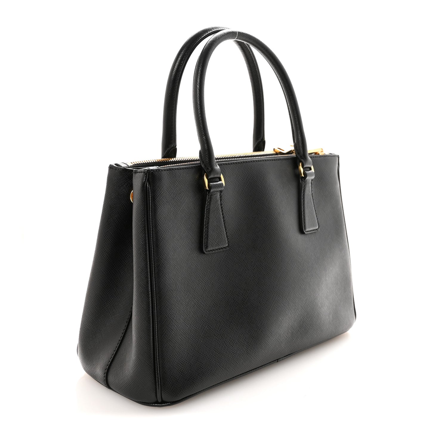 Saffiano Small Galleria Double Zip Tote Black