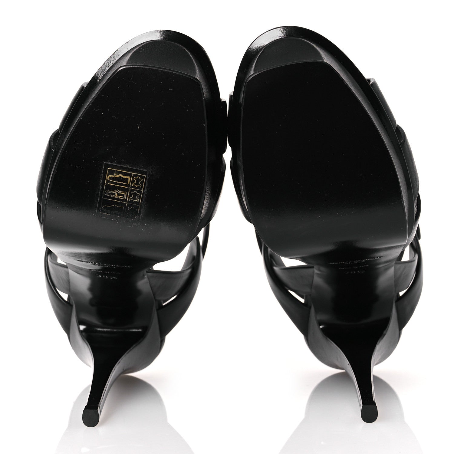 Saint Laurent Calfskin Tribute 105 Platform Sandals 38.5 Black 7 of 13