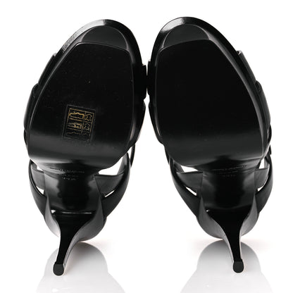 Saint Laurent Calfskin Tribute 105 Platform Sandals 38.5 Black 7 of 13