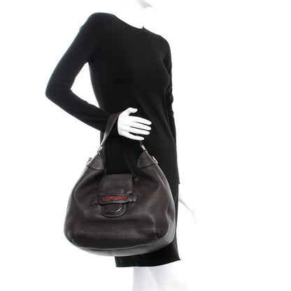 Gucci Calfskin Web Medium Dressage Hobo Coffee Brown 3 of 9