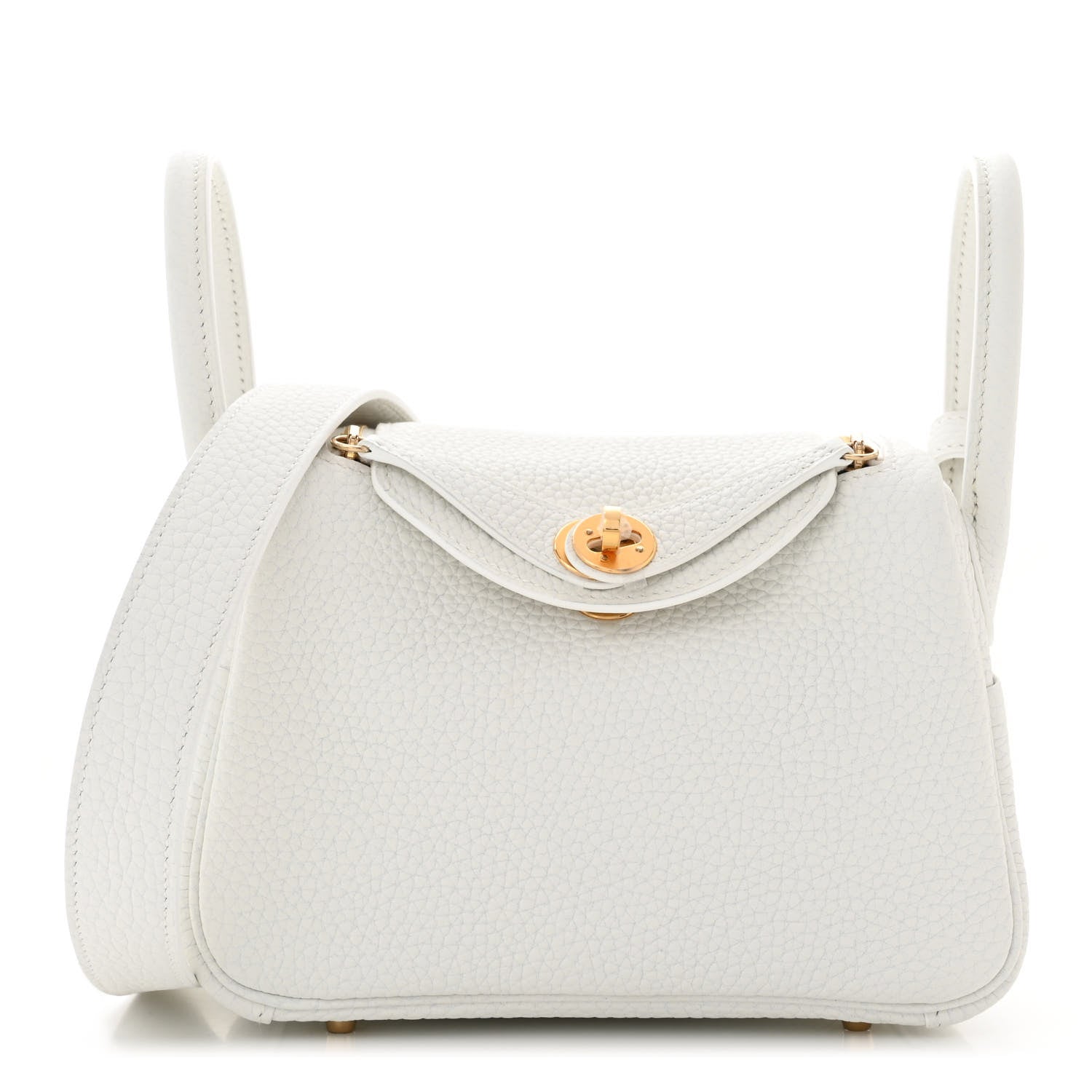 Hermes Taurillon Clemence Mini Lindy 20 New White 1 of 11