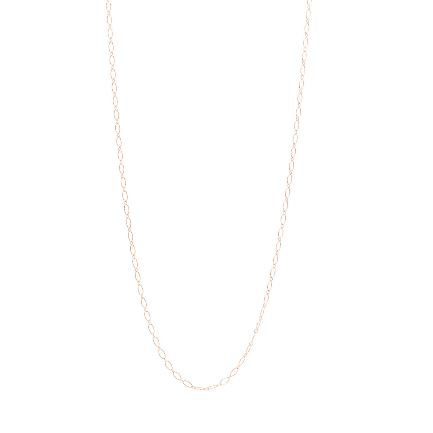 18K Rose Gold Oval Link Chain 24"