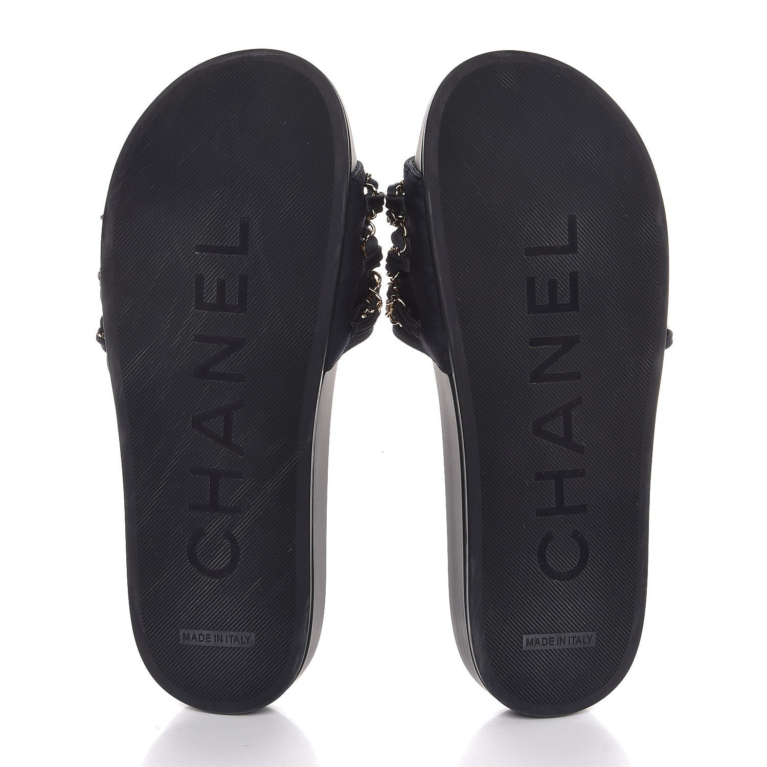 Chanel Nylon Chain Flat Sandals 38 Marine 5 of 8