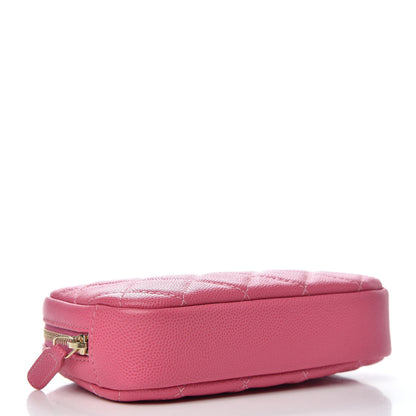 Chanel Caviar Quilted Small Curvy Pouch Cosmetic Case Pink 4 of 8