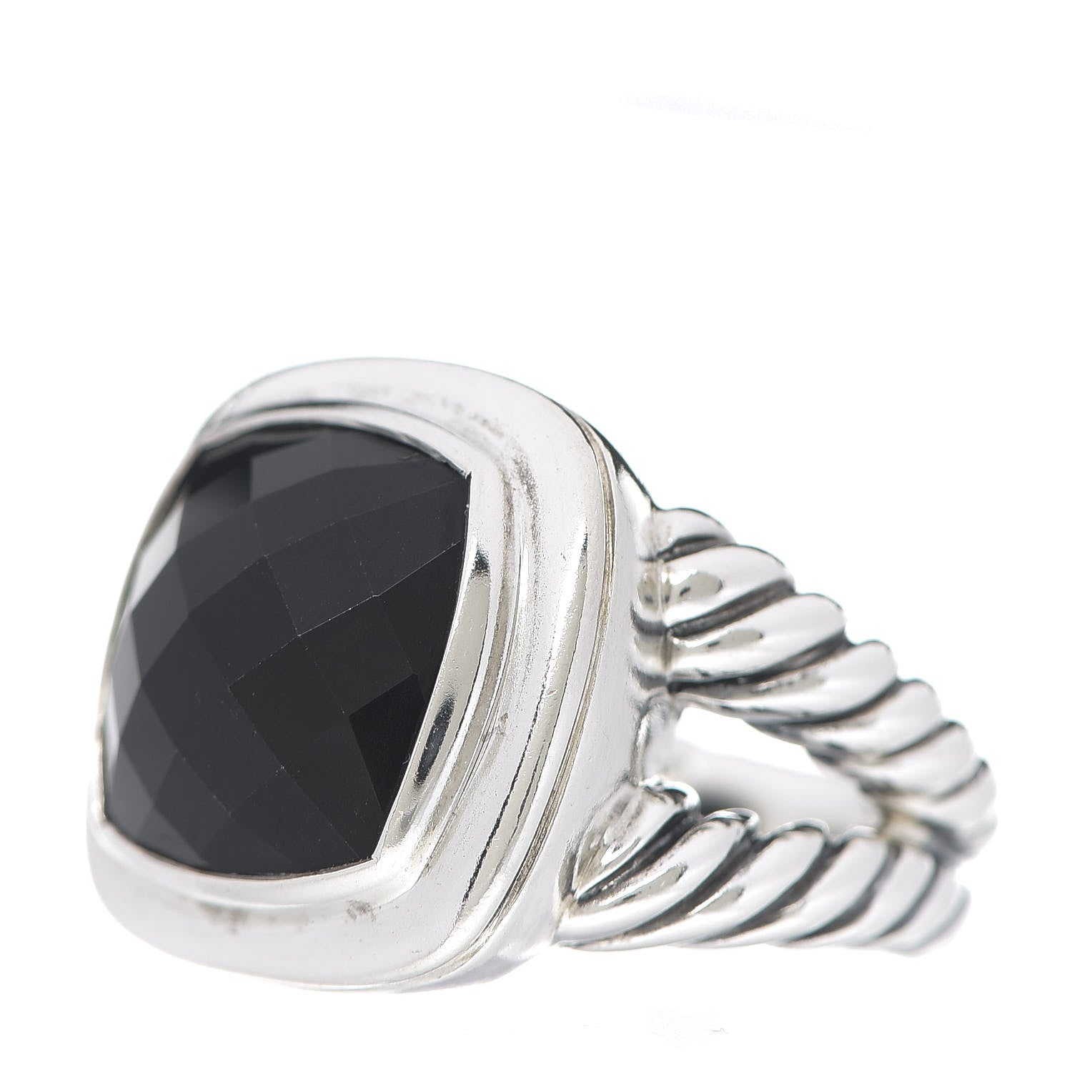 David Yurman Sterling Silver Black Onyx 14mm Albion Ring 53 6.25 2 of 4