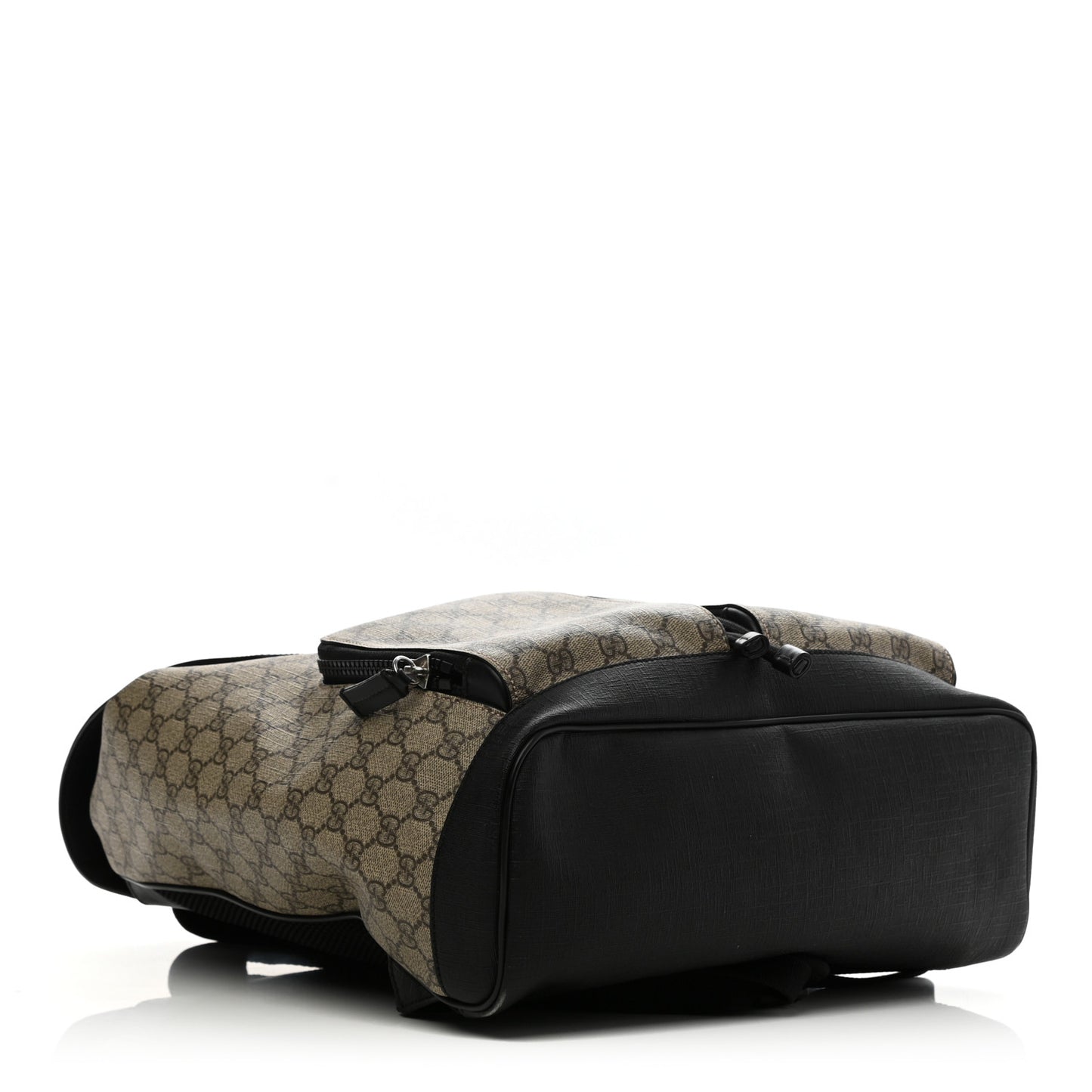 GG Supreme Monogram Single Buckle Backpack Beige Black