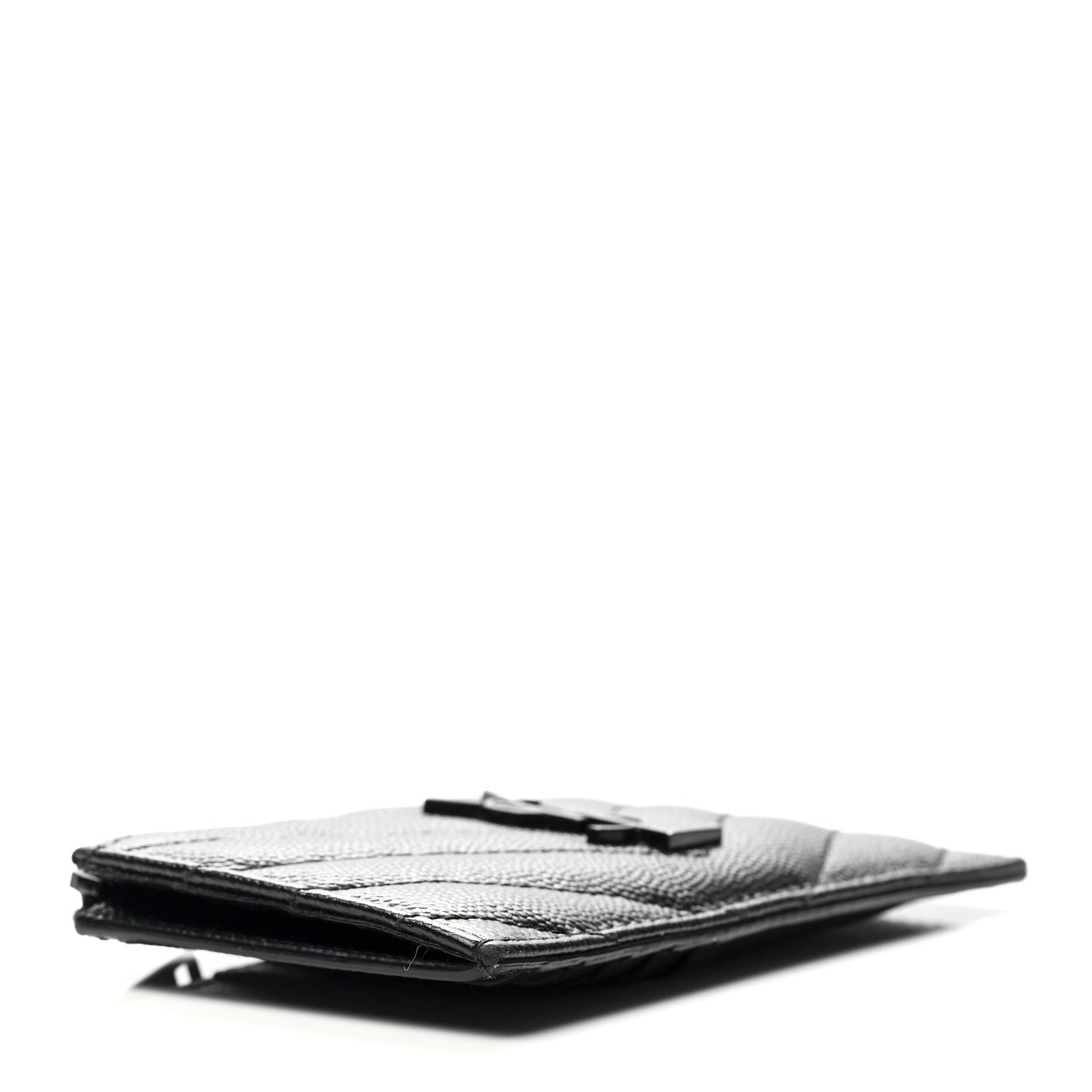Grain De Poudre Matelasse Chevron Monogram Fragments Zippered Card Case Black