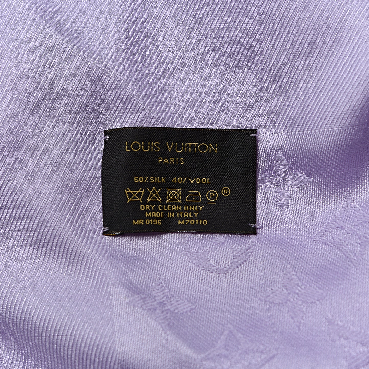 Silk Wool Monogram Shawl Mauve