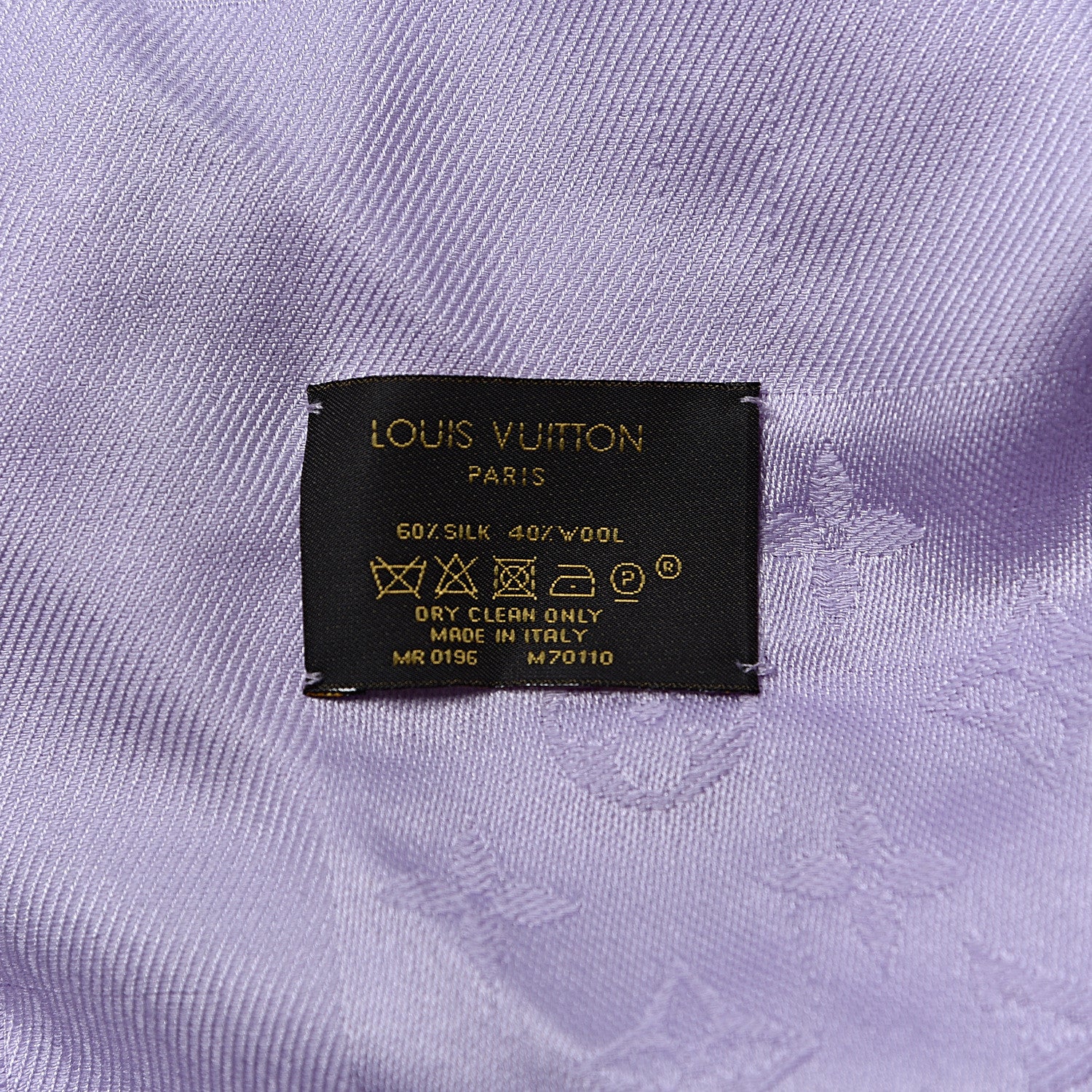 Louis Vuitton Silk Wool Monogram Shawl Mauve 3 of 4