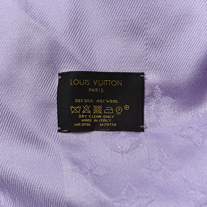 Louis Vuitton Silk Wool Monogram Shawl Mauve 3 of 4