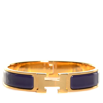 Hermes Enamel Narrow Clic Clac H Bracelet PM Prune 1 of 7