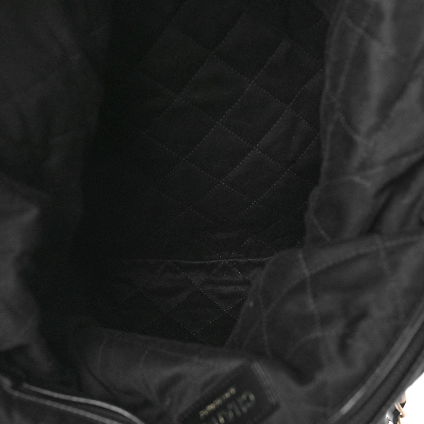 Shiny Calfskin Quilted Chanel 22 Backpack Black