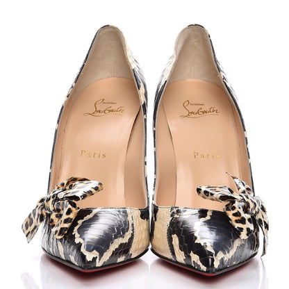 Christian Louboutin Ayers Watersnake Madame Menodo 100 Pumps 38 Black Gold 2 of 8