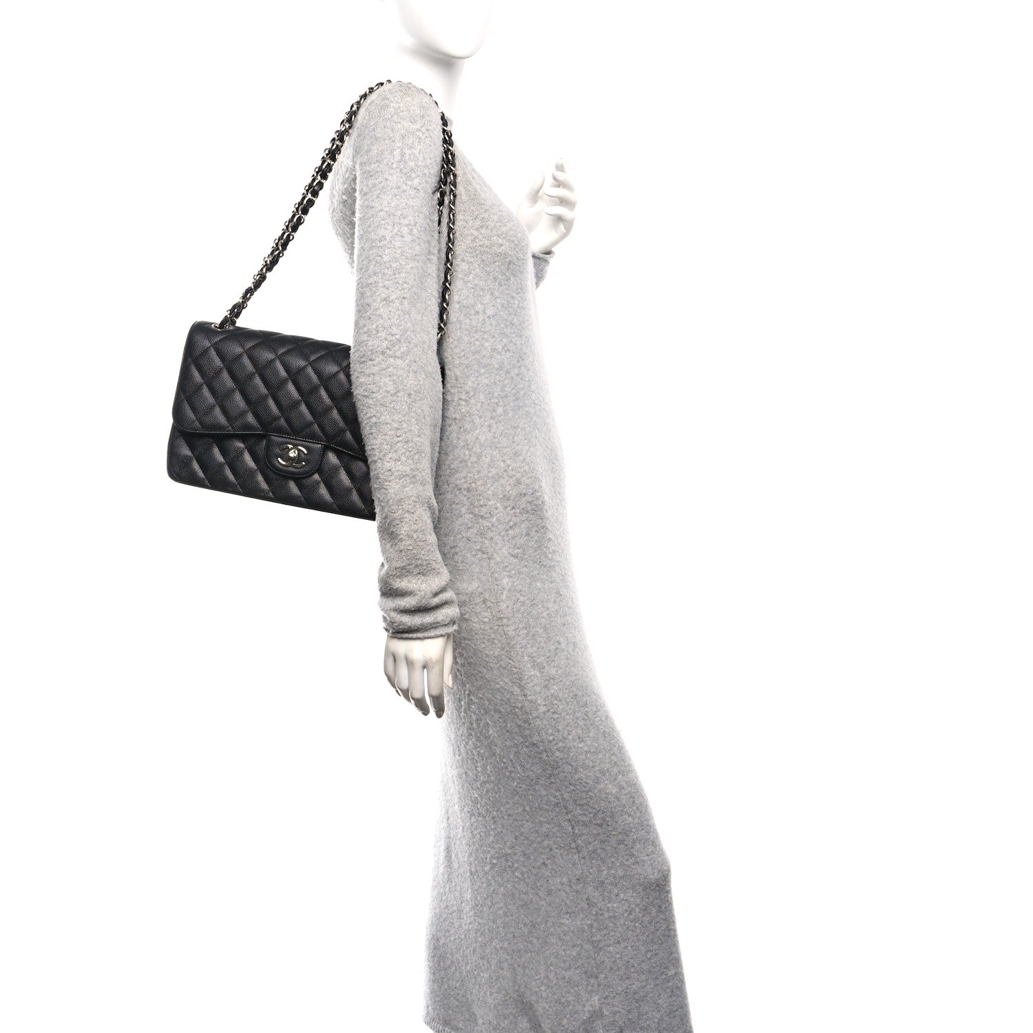 Chanel Caviar Quilted Jumbo Double Flap Black 2 of 11