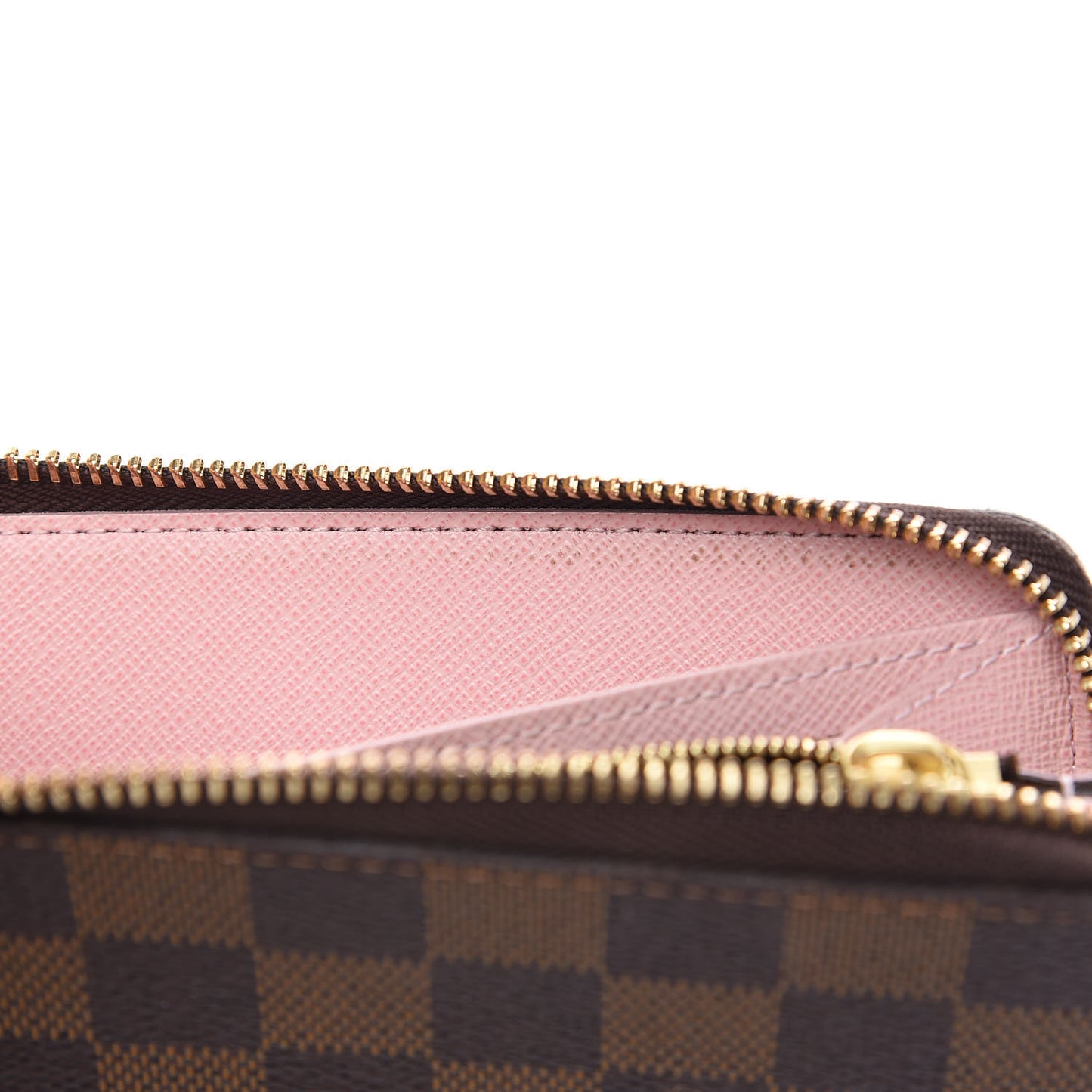 Damier Ebene Clemence Wallet Rose Ballerine