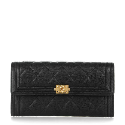 Chanel Caviar Quilted Boy Flap Wallet Black 1 of 8