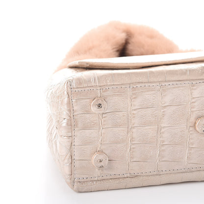 Nancy Gonzalez Crocodile Mink Chain Satchel Beige 6 of 11