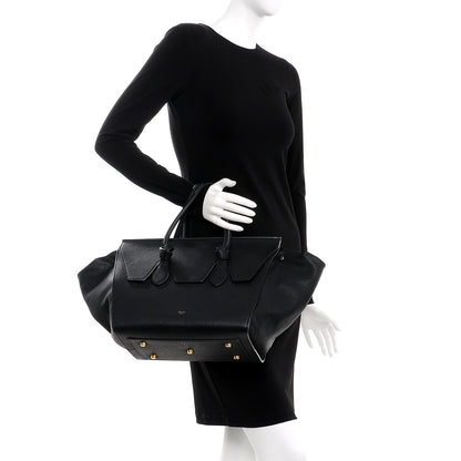 Celine Crisped Calfskin Small Tie Knot Tote Black 2 of 12
