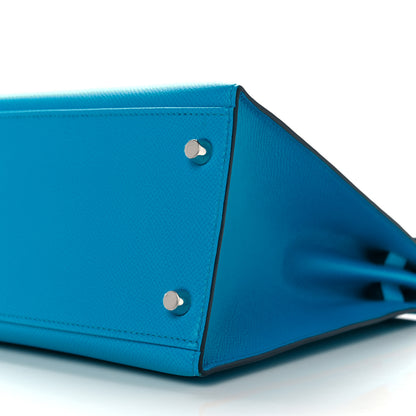 Hermes Epsom Kelly Sellier 32 Bleu Frida 7 of 36