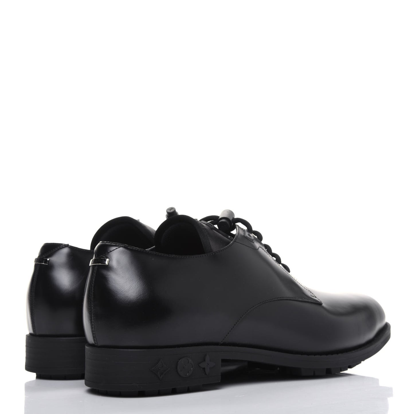Calfskin Mens Derby LV Harness Shoes 9 Black