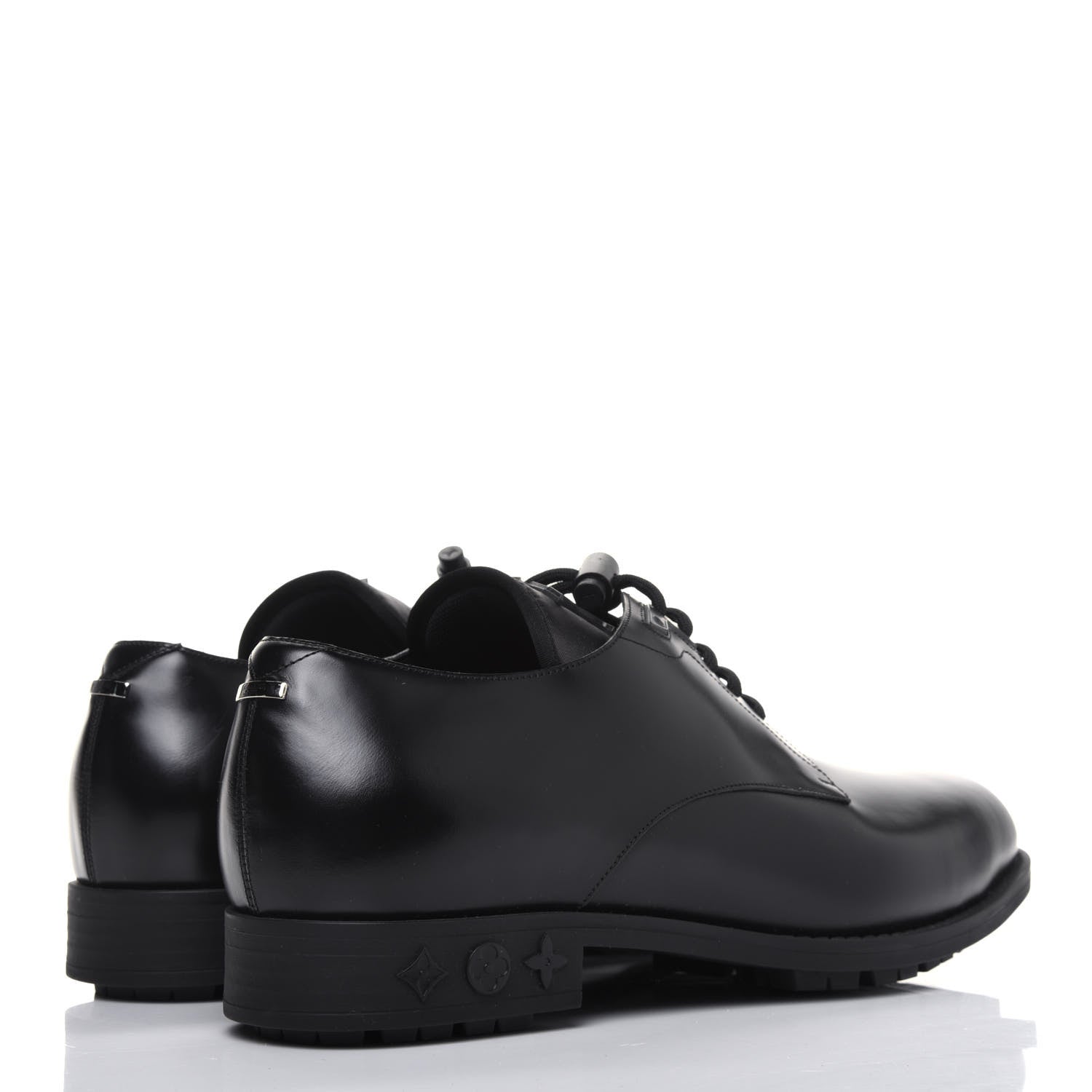 Louis Vuitton Calfskin Mens Derby LV Harness Shoes 9 Black 4 of 9