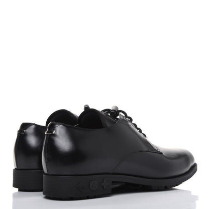 Louis Vuitton Calfskin Mens Derby LV Harness Shoes 9 Black 4 of 9