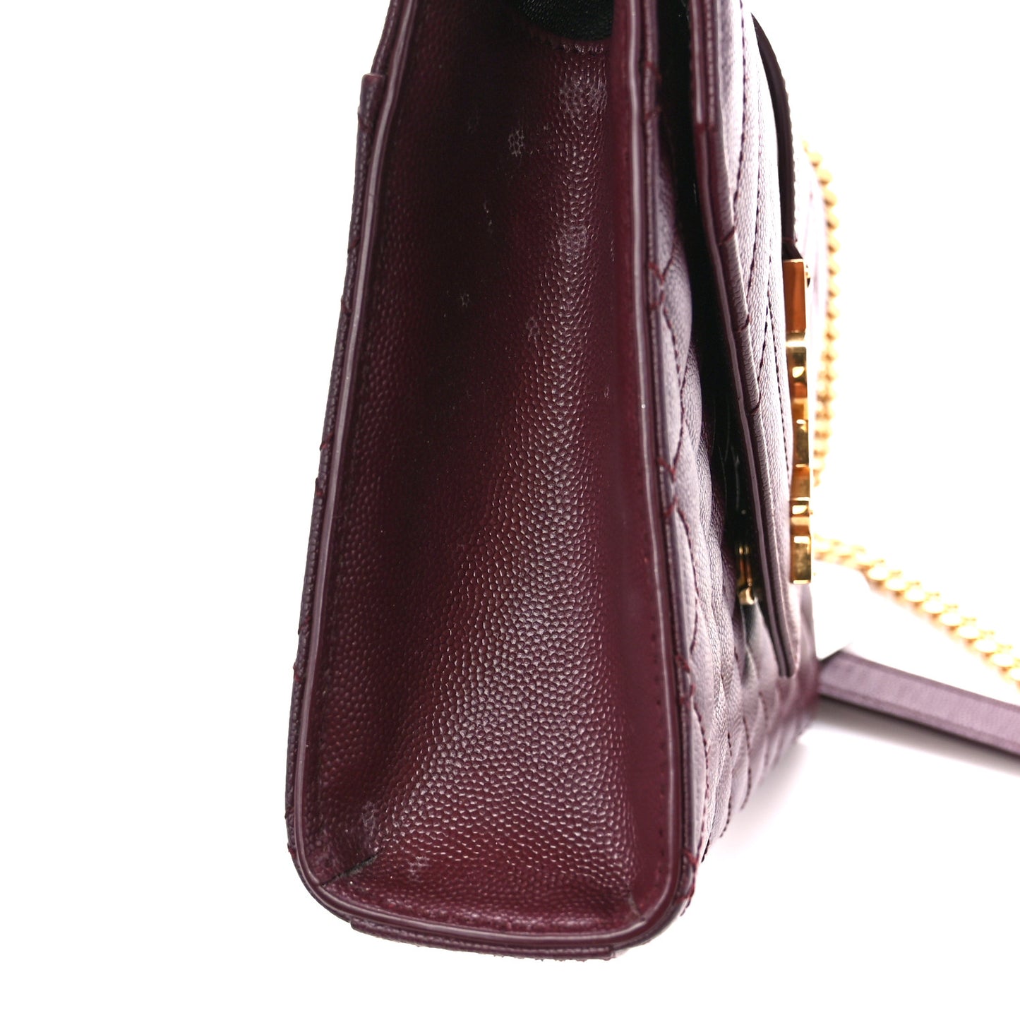 Grain De Poudre Textured Mixed Matelasse Medium Triquilt Monogram Satchel Rouge Legion