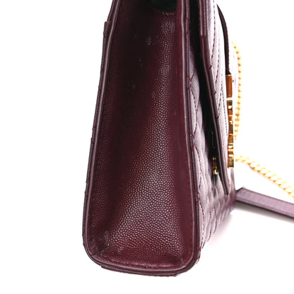 Saint Laurent Grain De Poudre Textured Mixed Matelasse Medium Triquilt Monogram Satchel Rouge Legion 15 of 16