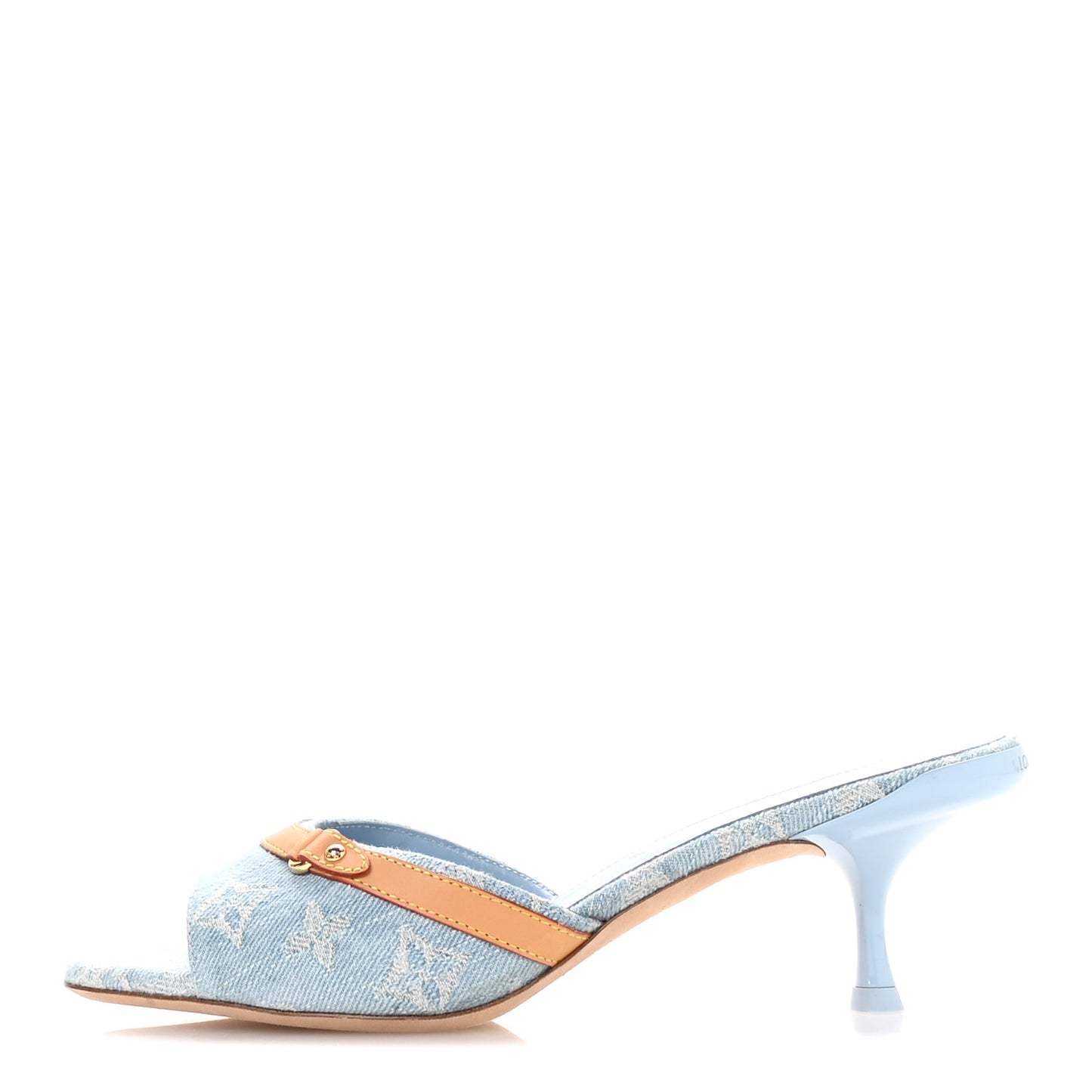Monogram Denim 6AM Mules 38 Light Blue