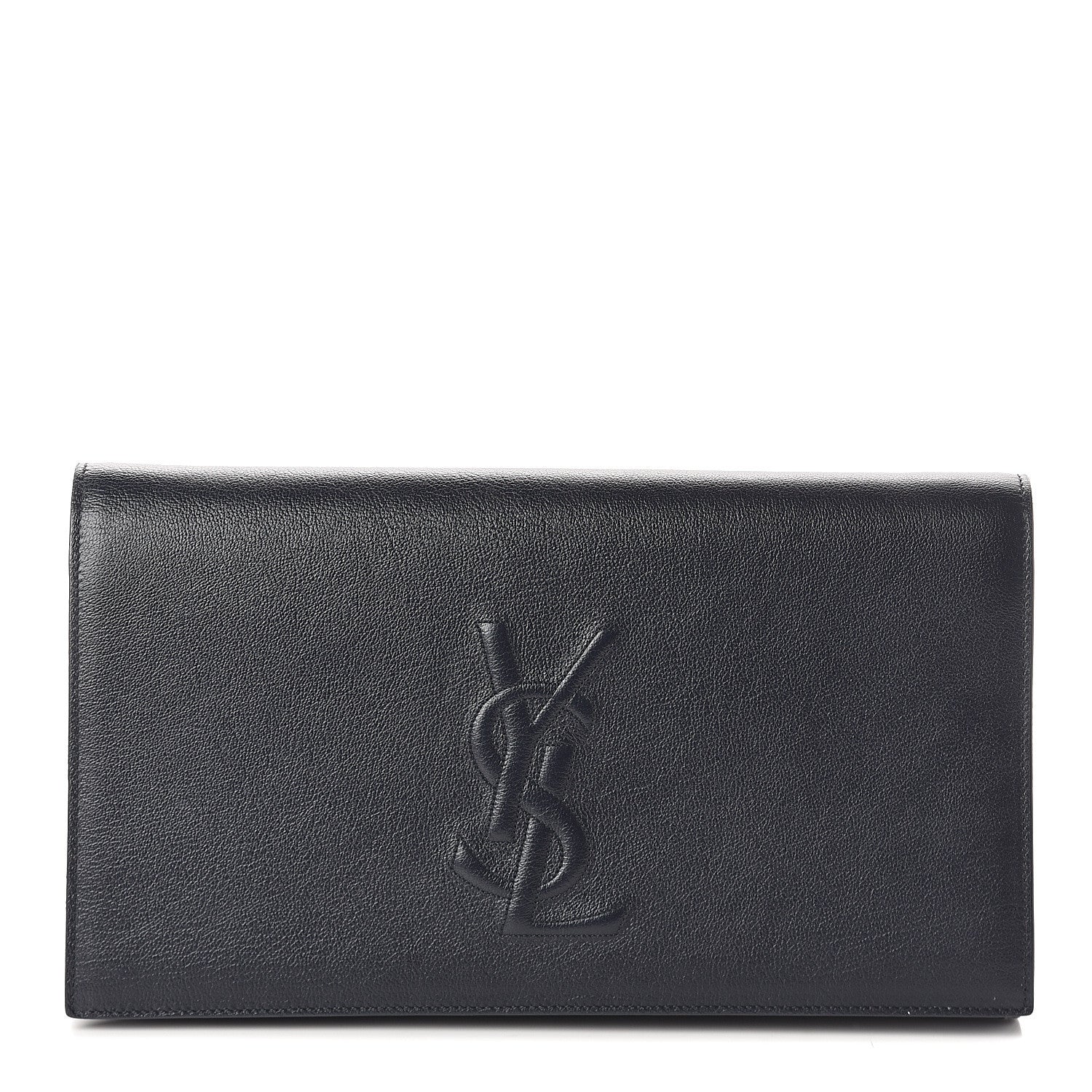 Saint Laurent Calfskin Monogram Large Belle De Jour Clutch Black 1 of 5