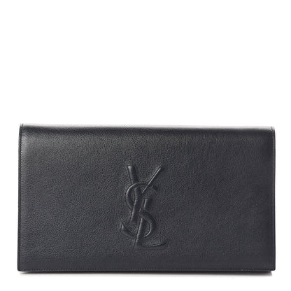 Saint Laurent Calfskin Monogram Large Belle De Jour Clutch Black 1 of 5