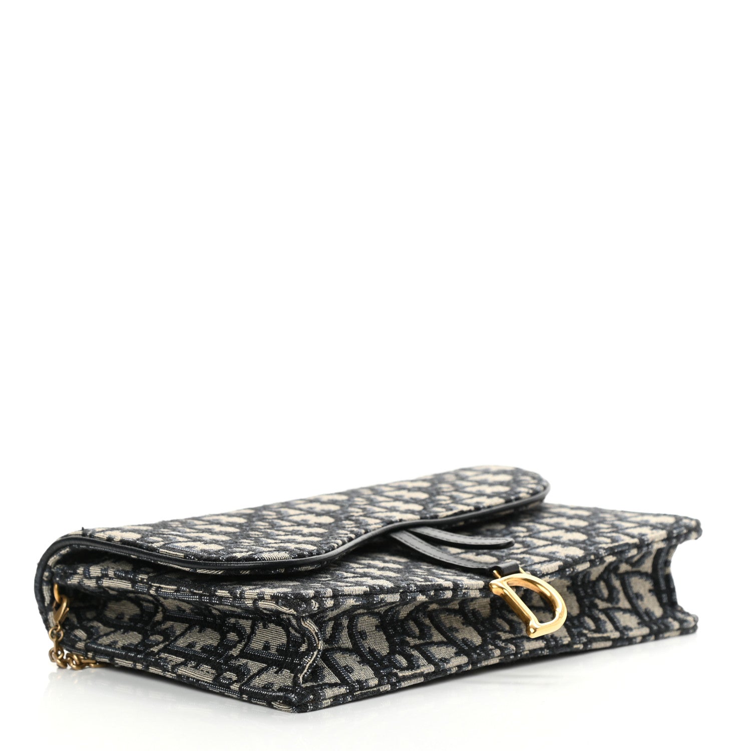 Christian Dior Oblique Saddle Chain Pouch Blue 4 of 11