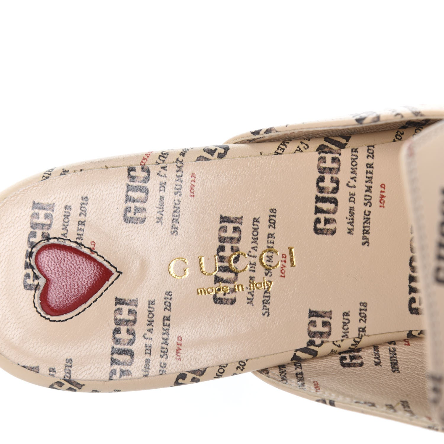 Gucci Calfskin Stamp Print Womens Princetown Slippers 38.5 Soy Black 7 of 9