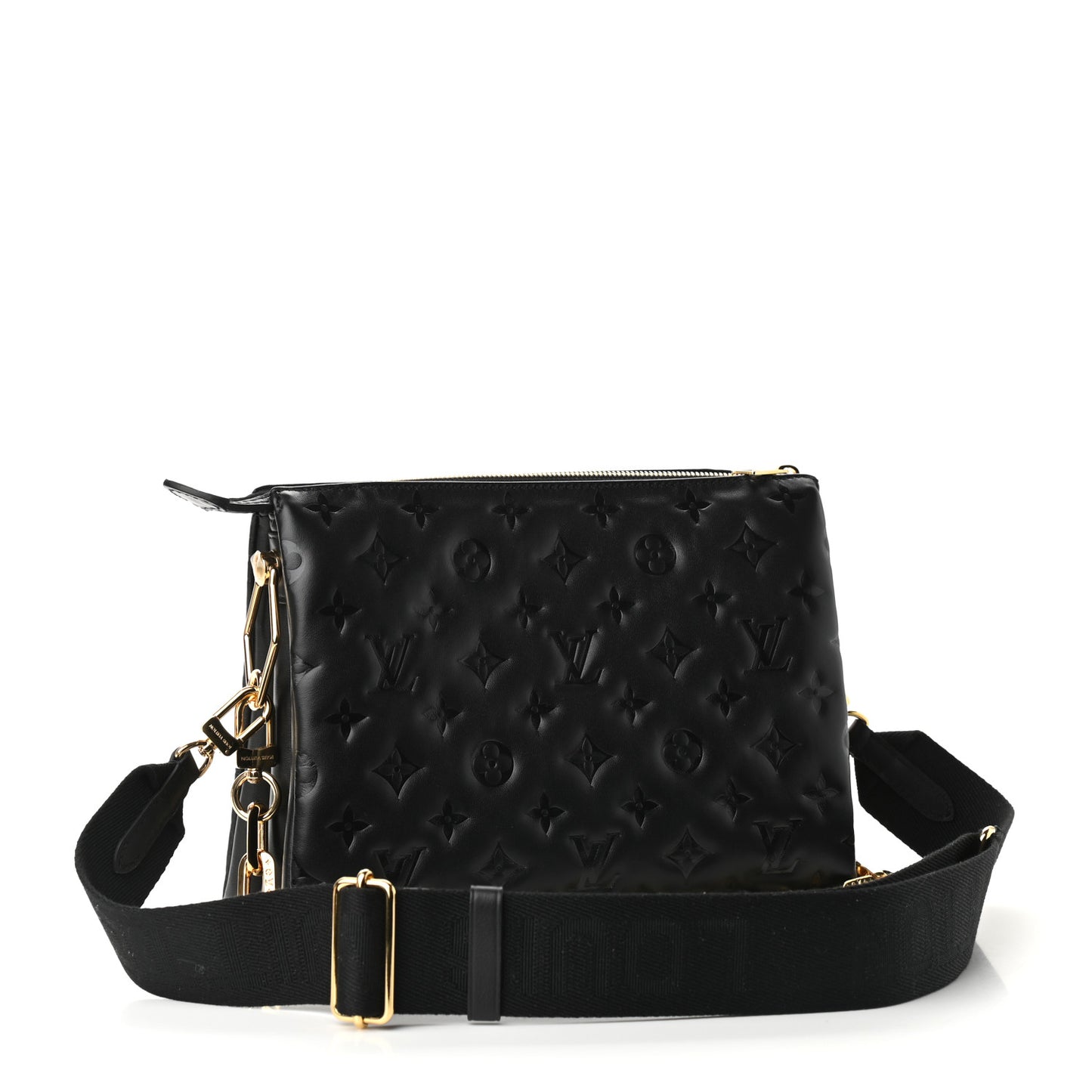 Lambskin Embossed Monogram Coussin PM Black